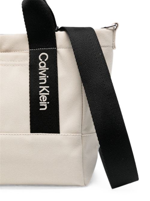 Borsa crossbody bambina Calvin Klein oatmeal color block con logo Calvin Klein Kids | IU0IU00697PDV